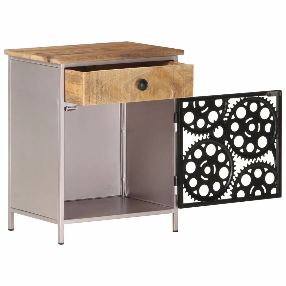 Bedside Cabinet Rough Mango Wood V908752