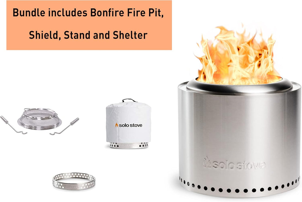 Portable Stainless Steel Wood Burning Fire Pit 19.4x14 Inches L81488
