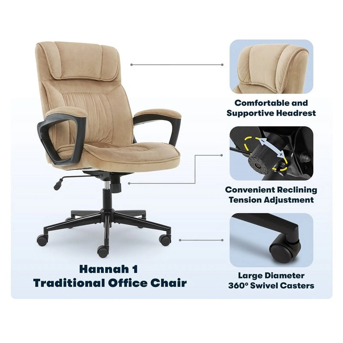 Velvet Microfiber Executive Office Chair T8126