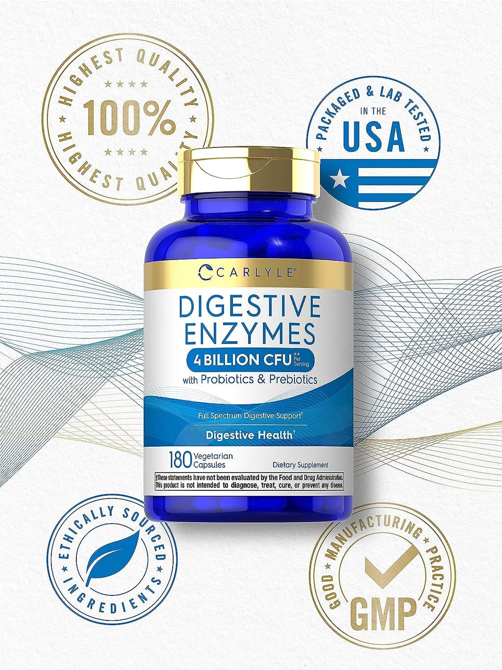 Digestive Enzymes with Probiotics and Prebiotics 180 Capsules Q6423
