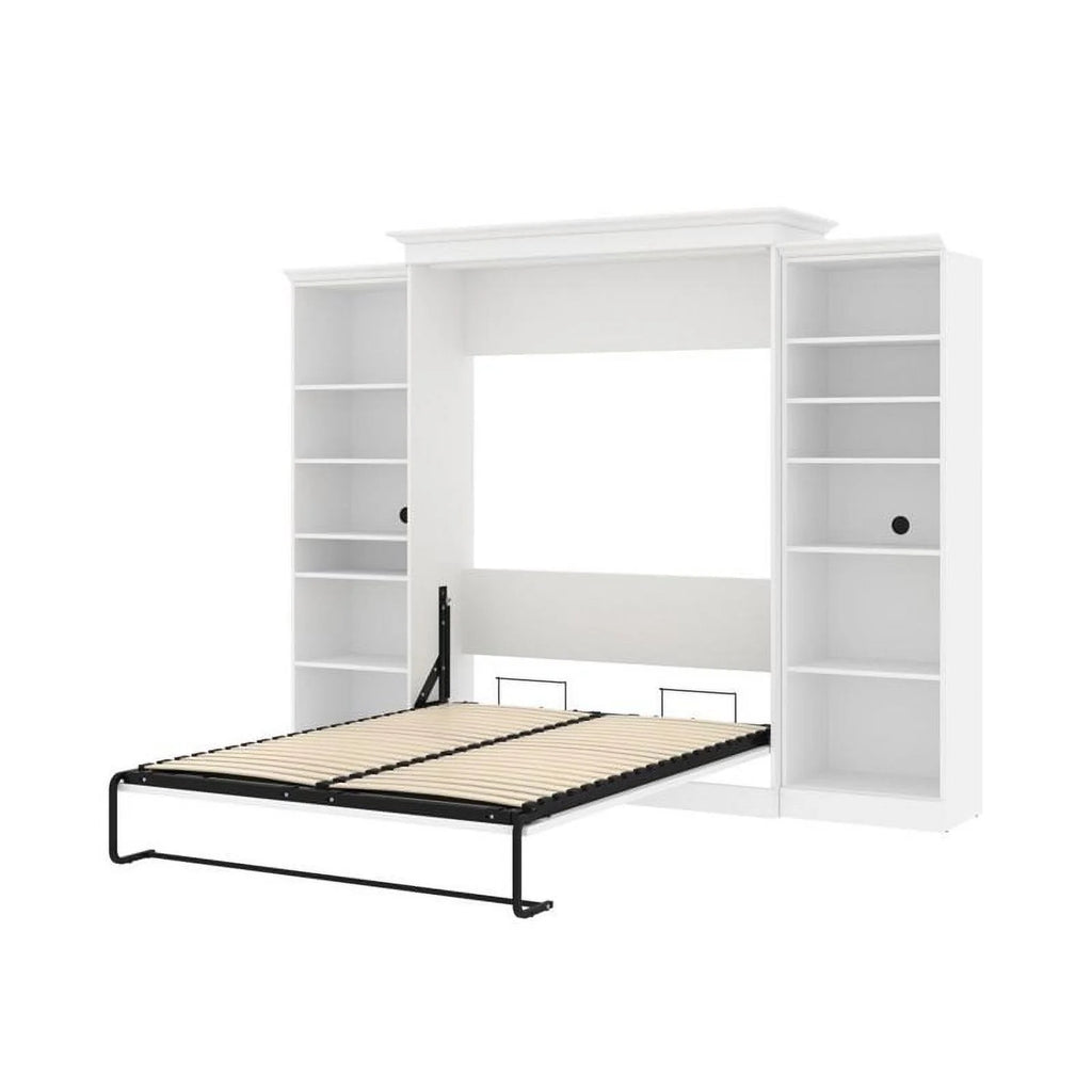 Queen Wall Bed with Storage in White T574618