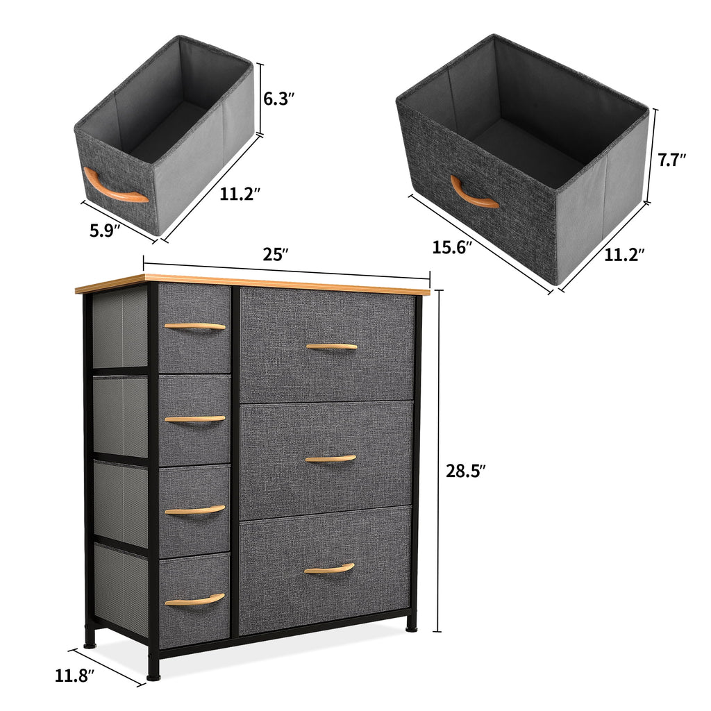 Gray Metal Fabric Wood Drawer Chests L54129