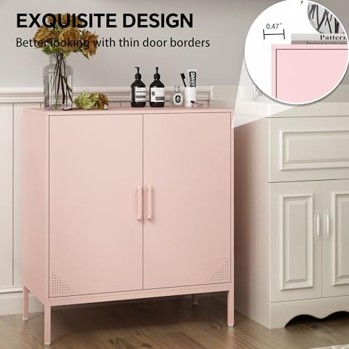 Black Metal Storage Cabinet with Adjustable Shelves F493