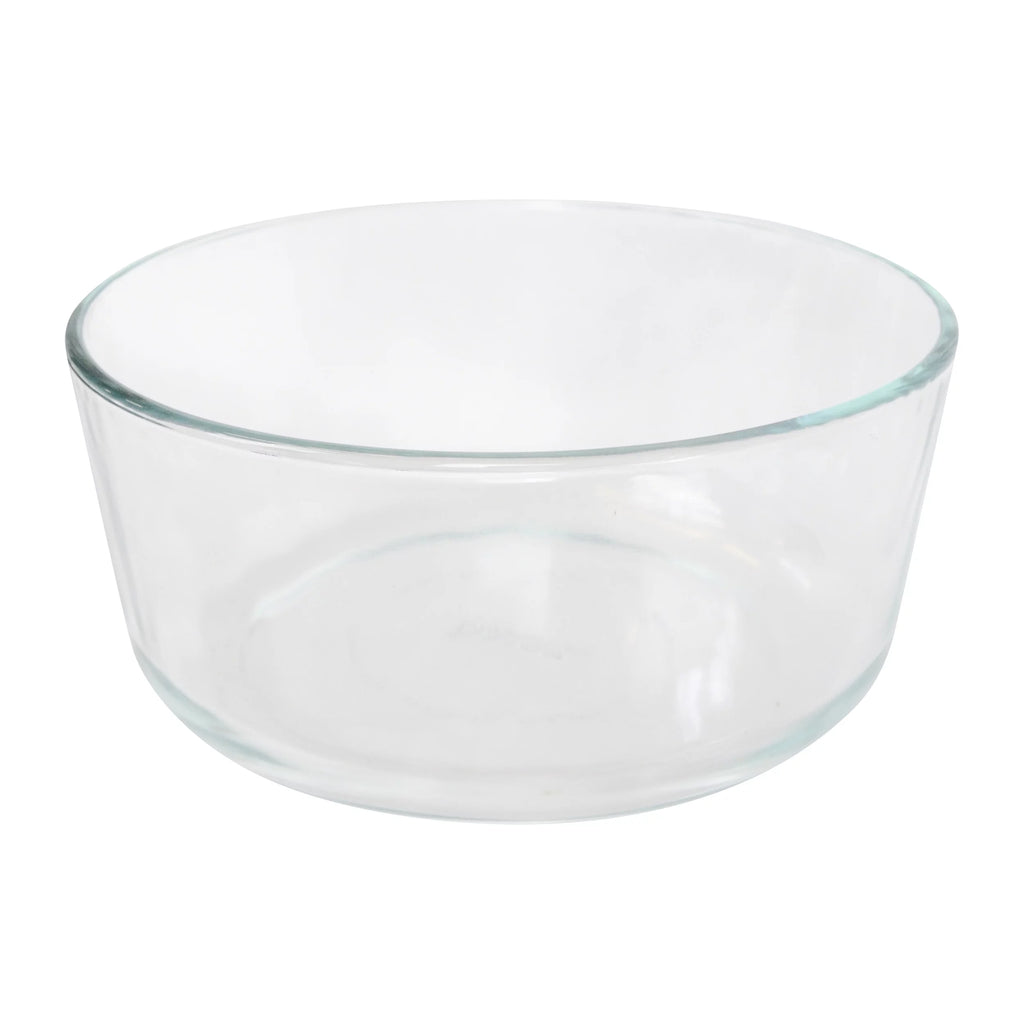 Round Glass Food Storage Bowl with Black Plastic Lid 2-Pack Z70549