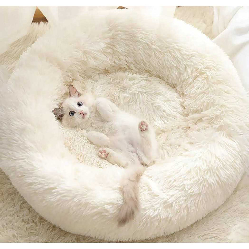 Washable Soft Plush Donut Cat and Dog Bed V510