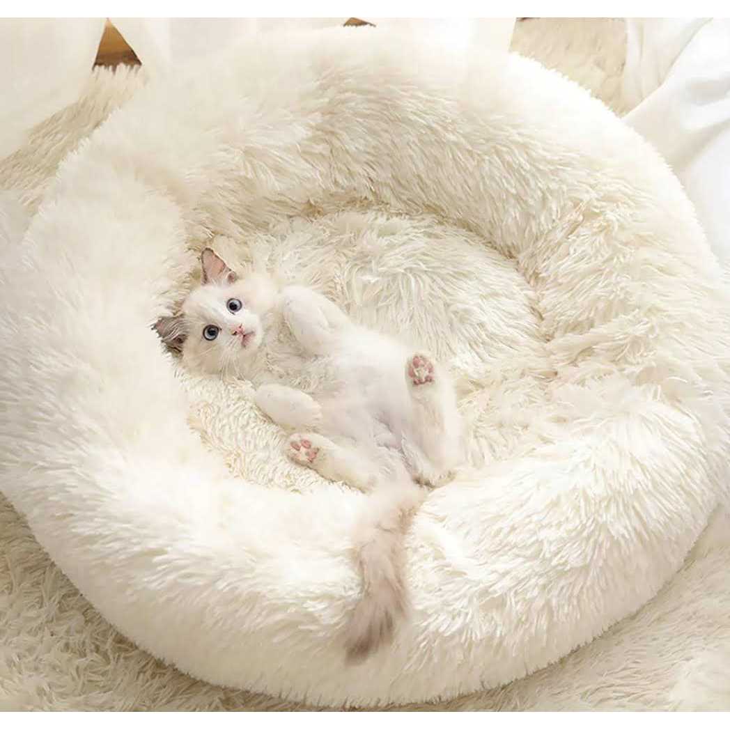 Washable Soft Plush Donut Cat and Dog Bed V510