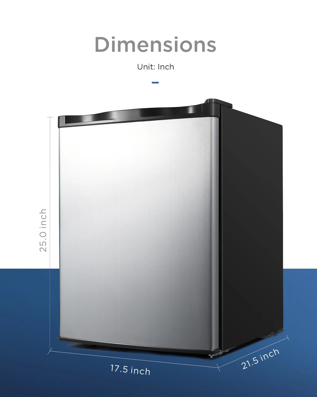 2.1 Cu ft Stainless Steel Upright Freezer X685