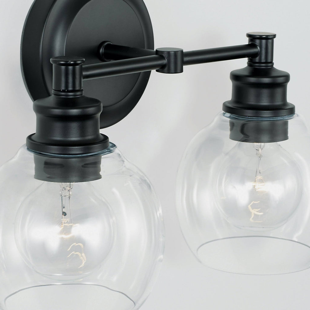 2 Light Matte Black Vanity P709434