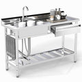 Stainless Steel Free Standing Single Bowl Utility Sink N9324