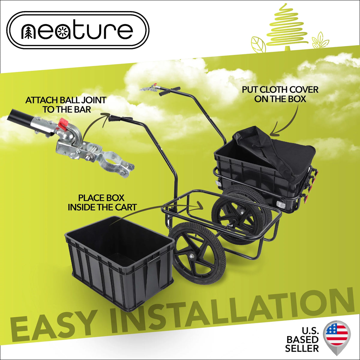 Bike Trailer Utility Cart and Attachment Kit 88lb Cap B125656