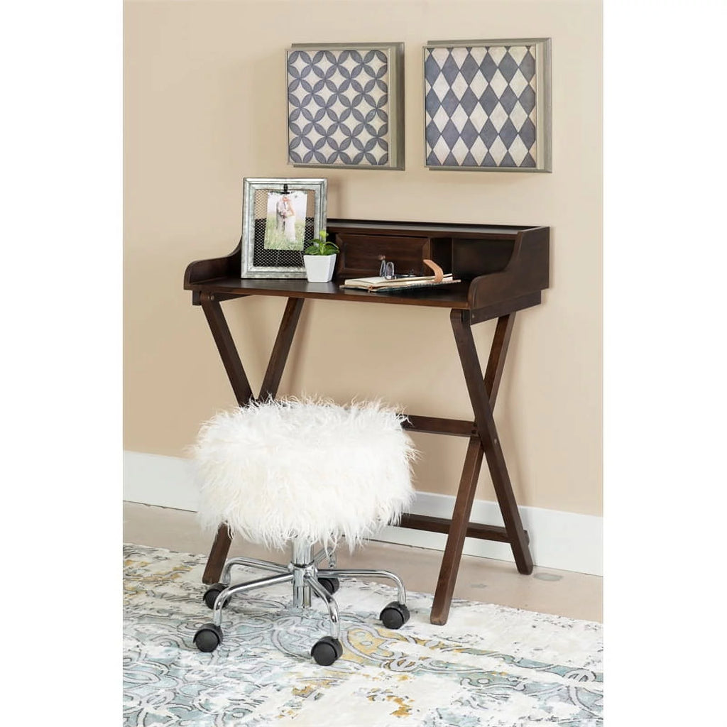 Wood Folding Desk in Antique Walnut Brown B155840