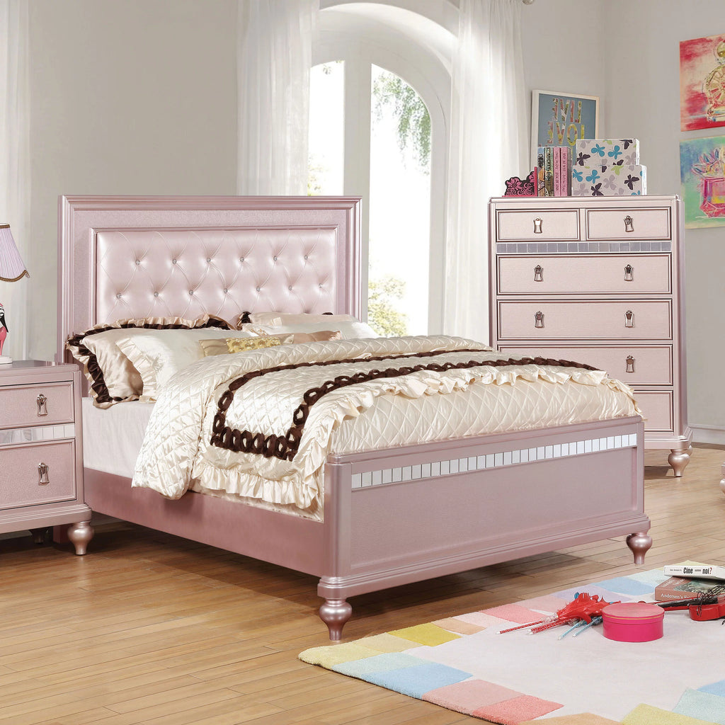 Rose Pink Full Panel Bed Y2136