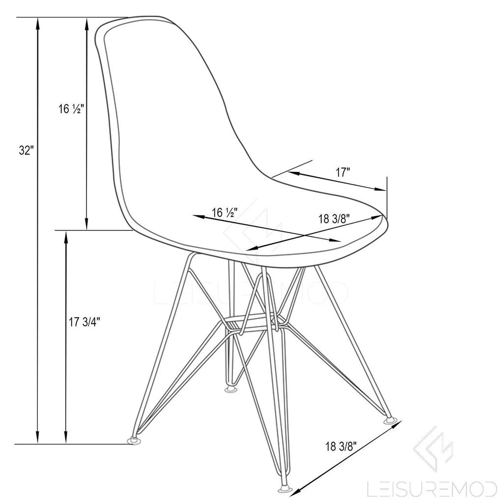 Molded 2-Tone Eiffel Side Chair Set of 4 E921