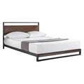 King size Metal Wood Platform Bed Frame with Headboard R3249