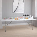 8-Foot Granite White Plastic Folding Table T57055