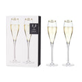 Gold-Rimmed Crystal Champagne Flutes Z179