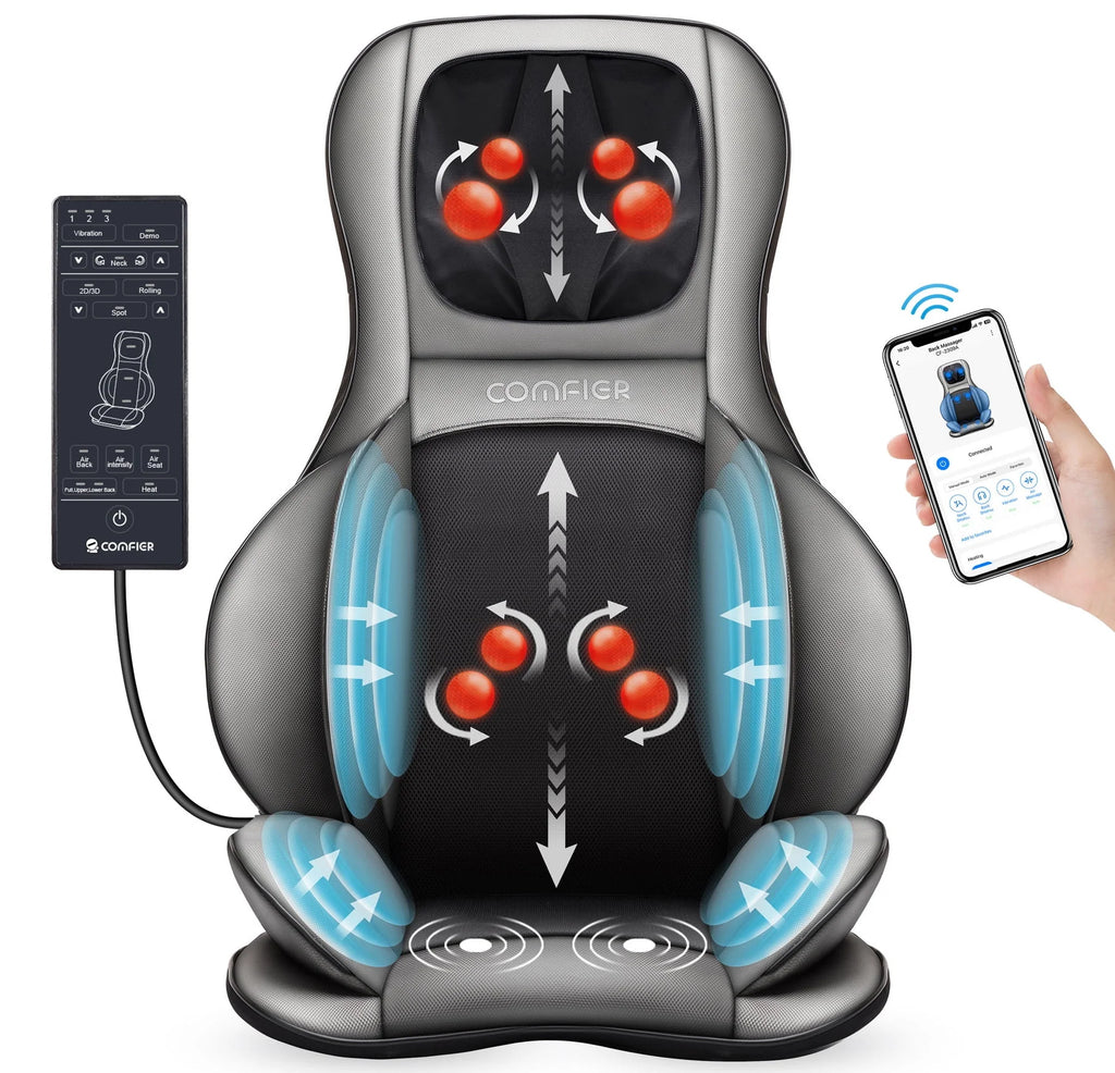 Black Shiatsu Massage Chair Pad C60565