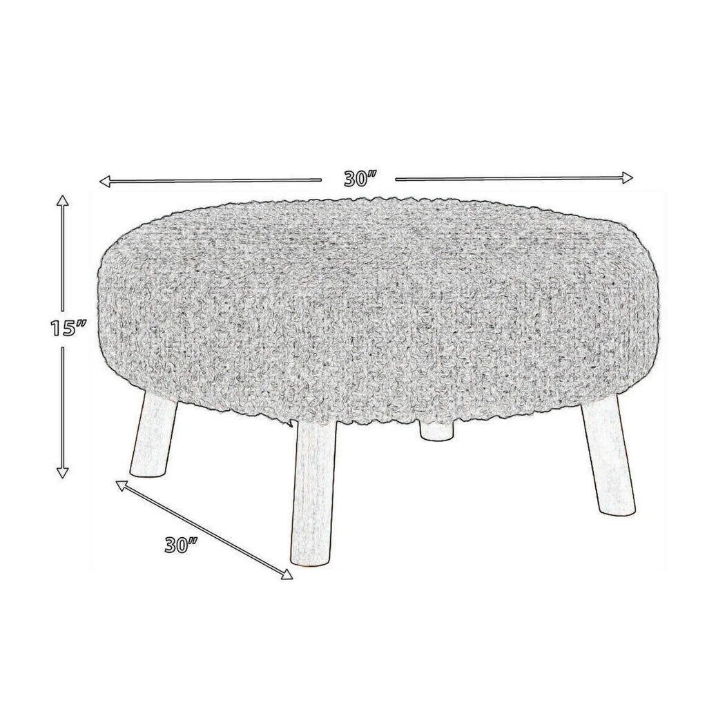Oversized Hand Knitted Fabric Accent Ottoman V23837