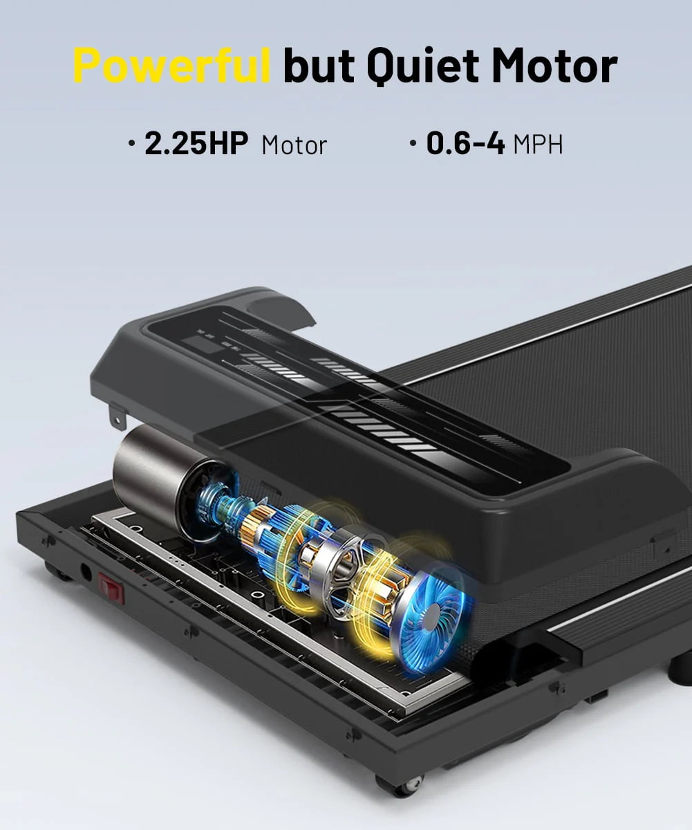 Black Portable Walking Pad Treadmill E608