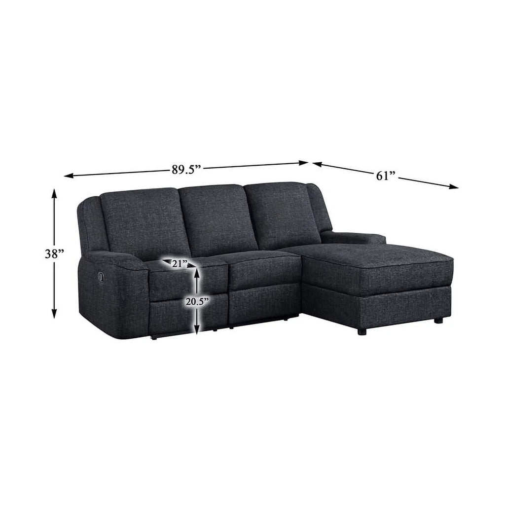 Chenille Reclining Sectional with Right Chaise Z3408