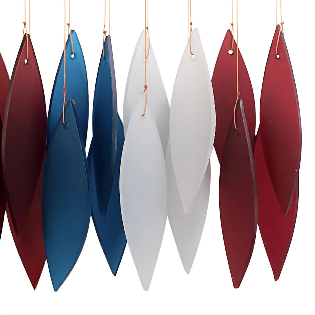 Glass Wind Chime Red White and Blue A6570