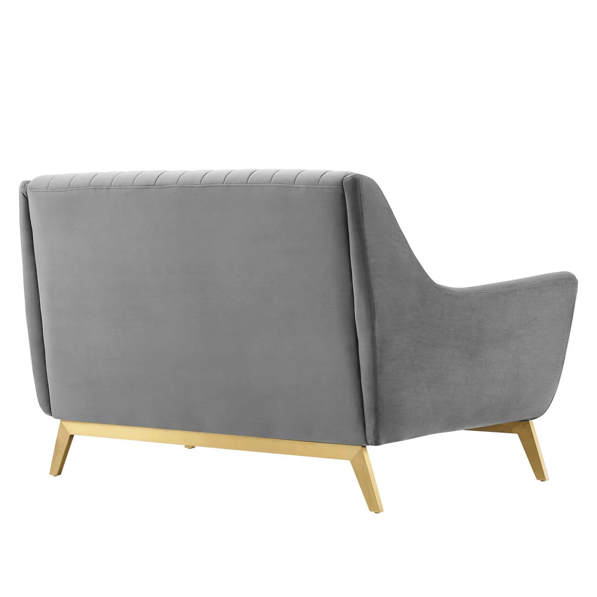 Gray Channel Tufted Performance Velvet Loveseat A3190