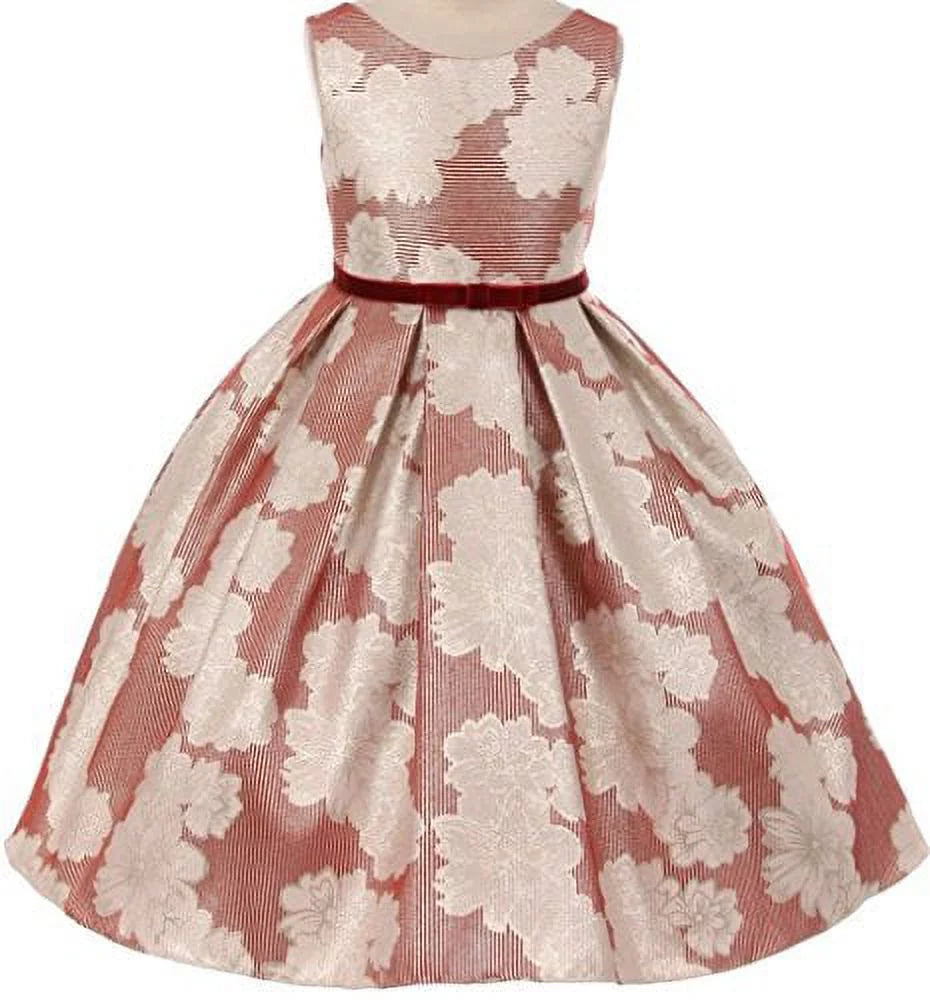 Red Tea Length Flower Girl Dress G881697