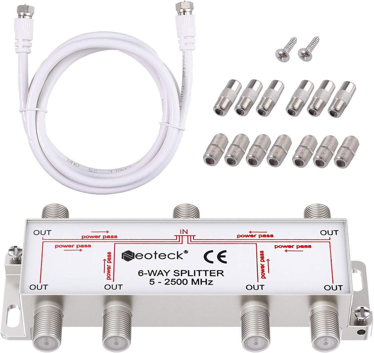 6-Way Coax Cable Splitter 5-2500MHz I37514