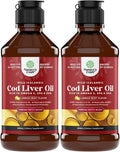 Wild Caught Cod Liver Oil Liquid with Omega 3 EPA DHA Vitamin D & A 240 ml 2 Pack P37878