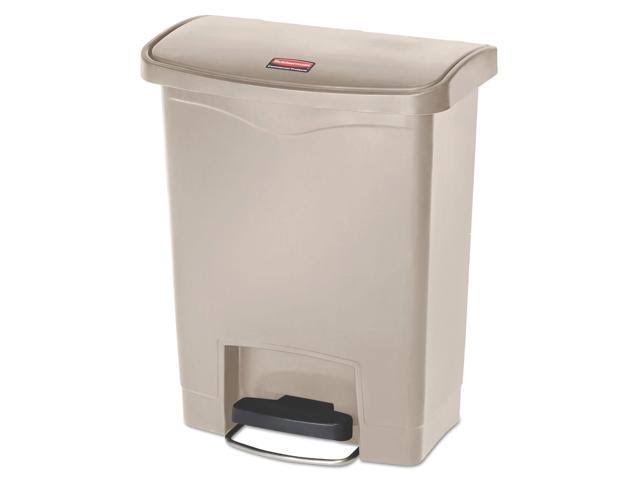 Black 13.2 gal Plastic Step-On Trash Can P406