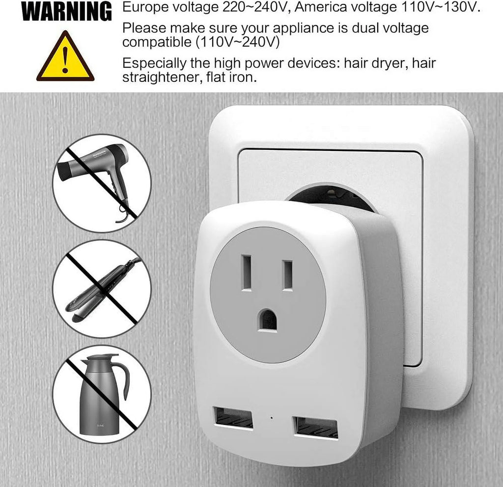 European Travel Plug Adapter Type C Q380