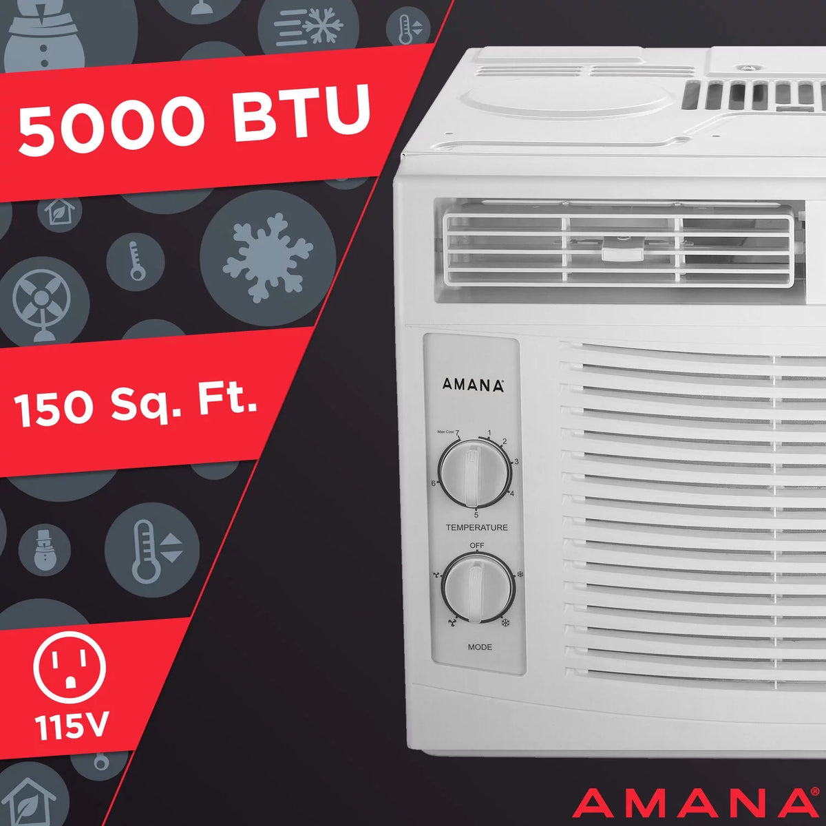 5,000 BTU 115-Volt White Window Air Conditioner N9137