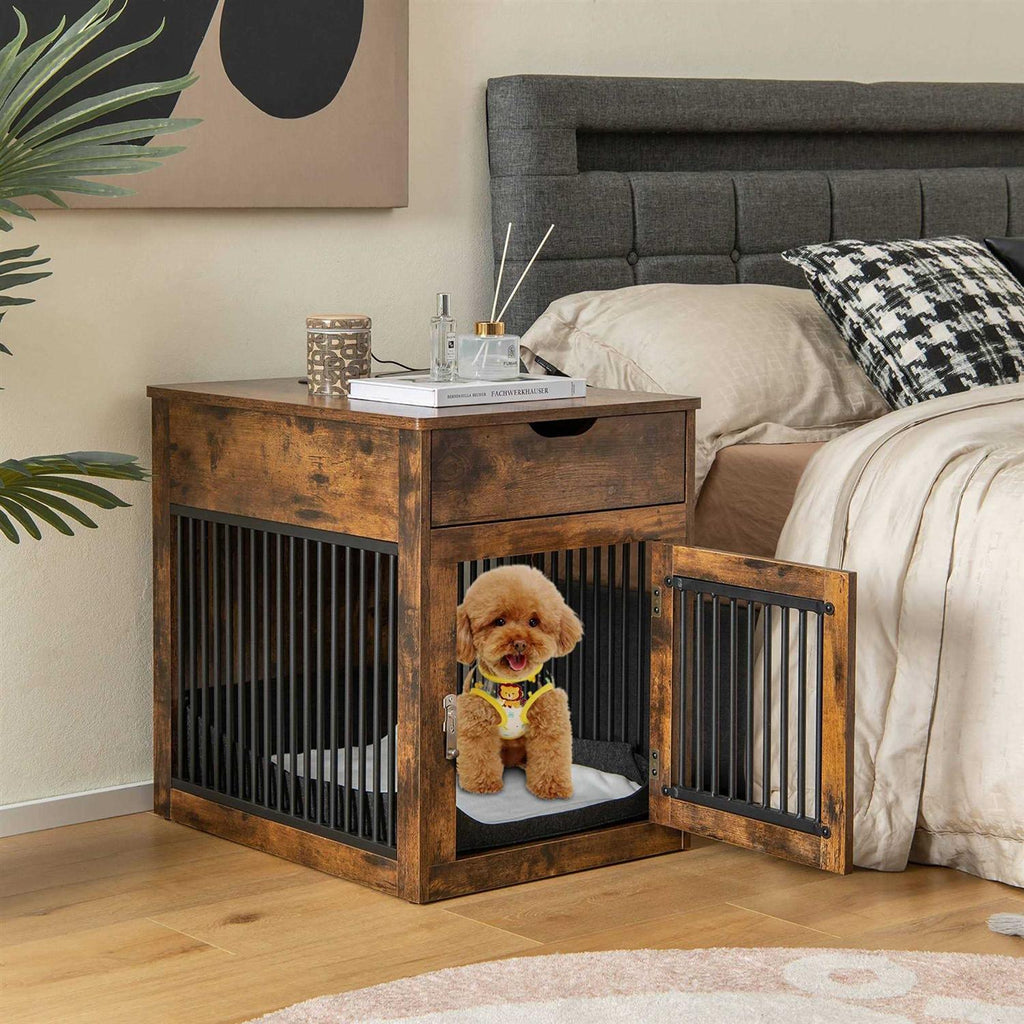 2-In-1 Dog Crate Side End Table with Drawer H379