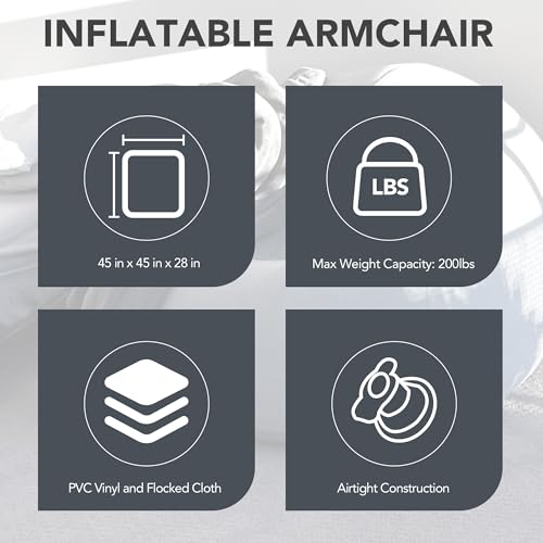 Black Inflatable Bean Bag Chair R221680