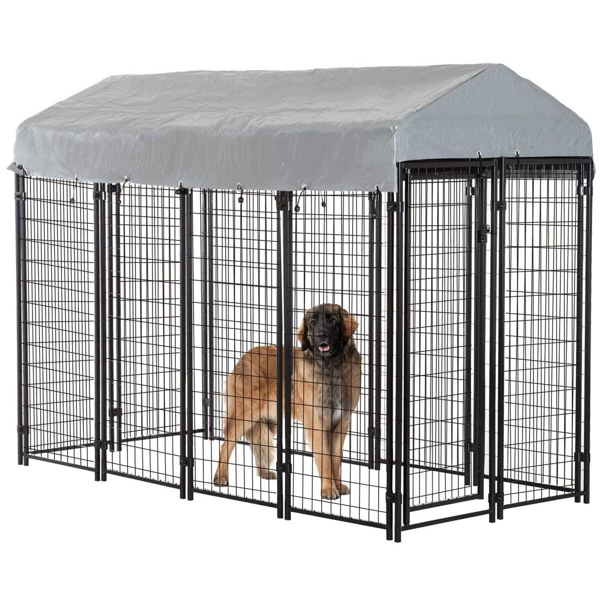 8 x 4 x 6 ft Heavy Duty Metal Dog Kennel D94282