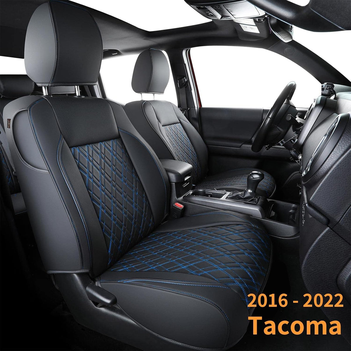 Tacoma Seat Covers Water Proof Faux Leather Full Set Black Red V865633