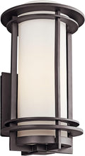 1 Light Outdoor Wall Light with Satin Etched Opal Glass in Architectural Bronze E83809