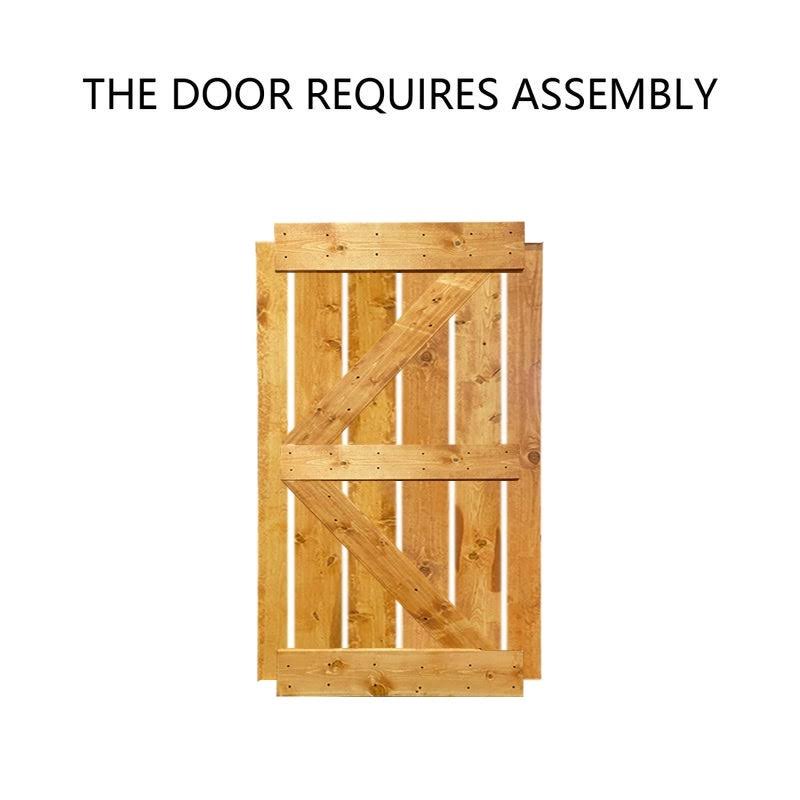 Stained K Double Barn Door with Hardware Kit T697