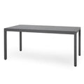 Gray Tempered Glass Top Aluminum Dining Table E842868