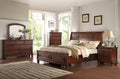 Cherry Wood Finish Eastern King Platform Bedroom Set 5Pcs J624