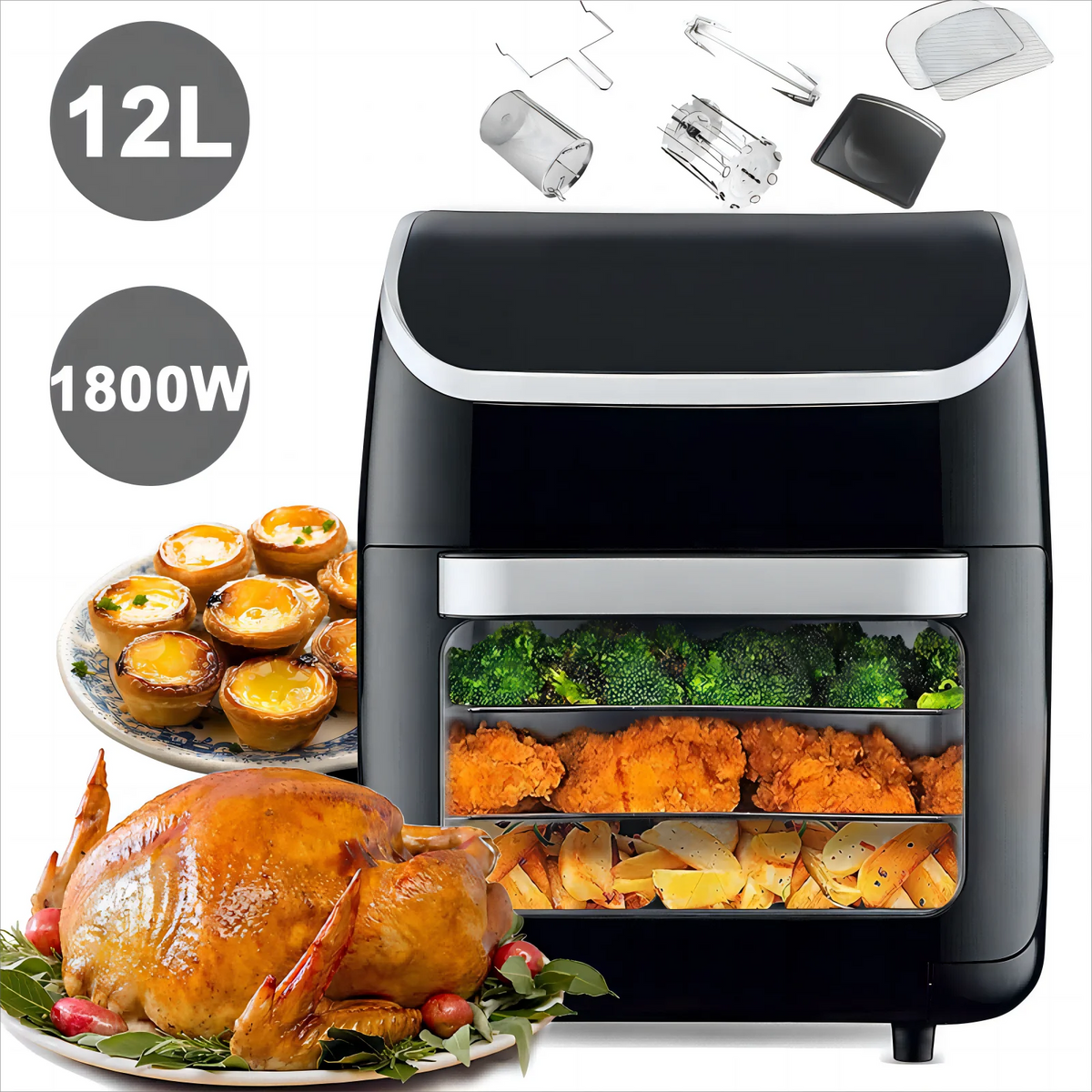 12L 1800W Digital Air Fryer Oven N12456