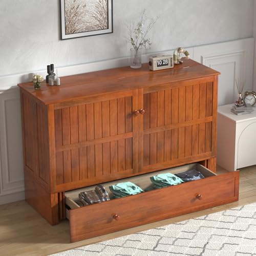 Queen Murphy Bed with Storage Drawers and Mattress V22744
