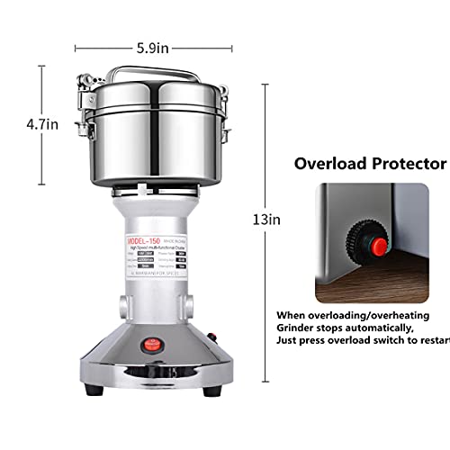 750g High Speed Electric Stainless Steel Grain Mill Grinder C391