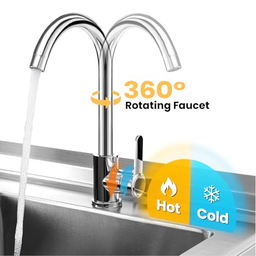 Stainless Steel Free Standing Single Bowl Utility Sink N9324