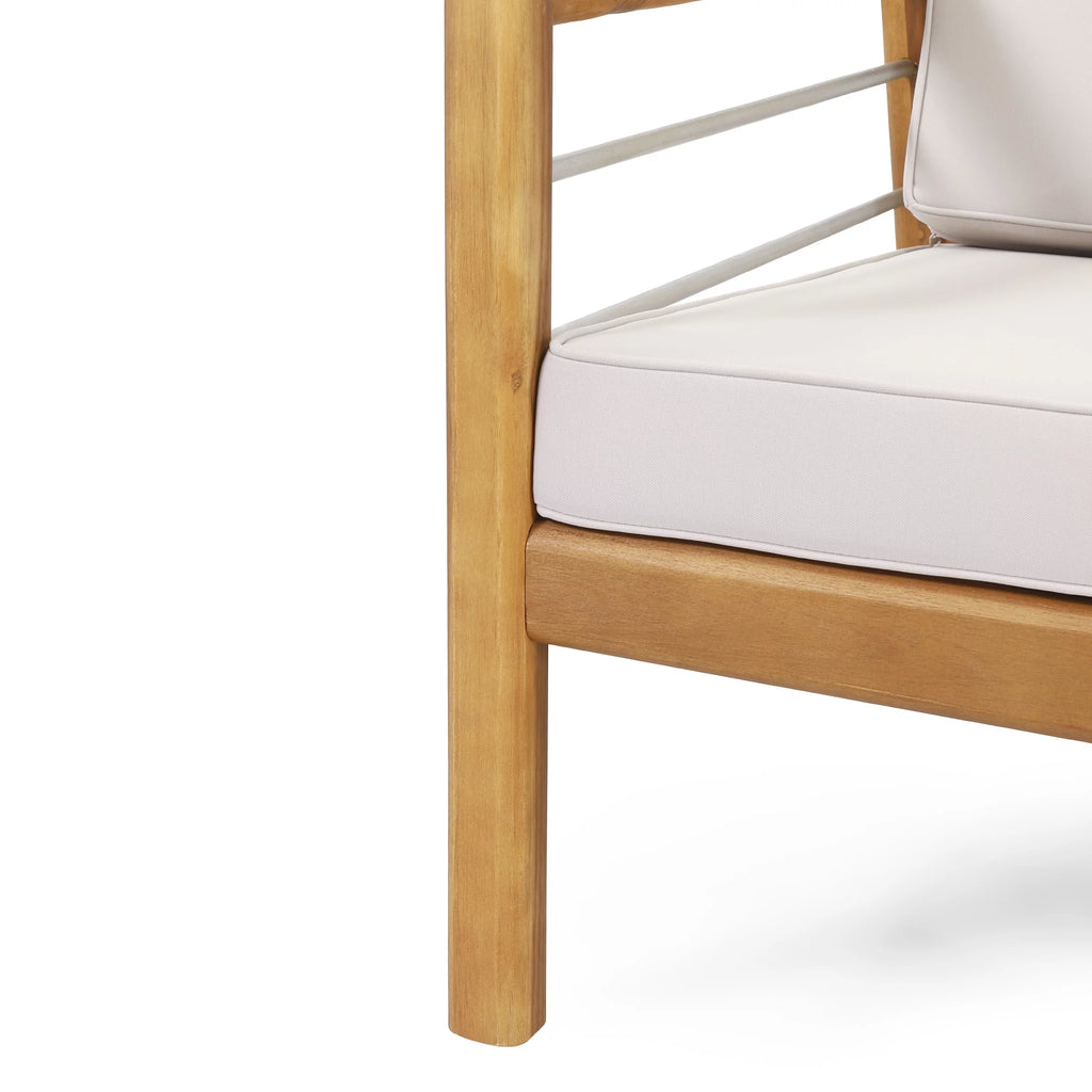 Acacia Wood Outdoor Club Chair with Cushions S8715