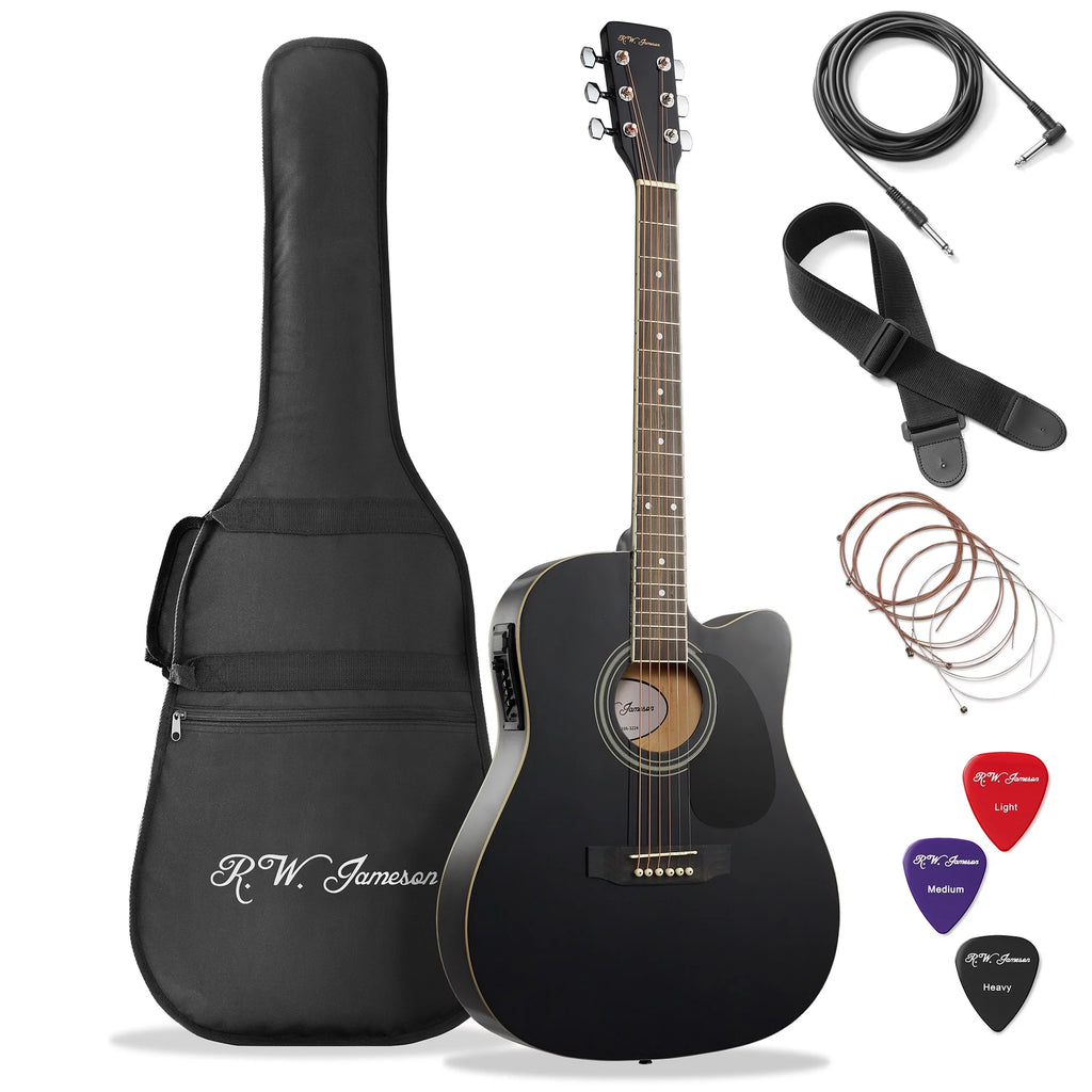 41-Inch Full-Size Acoustic Electric Guitar Black K292720