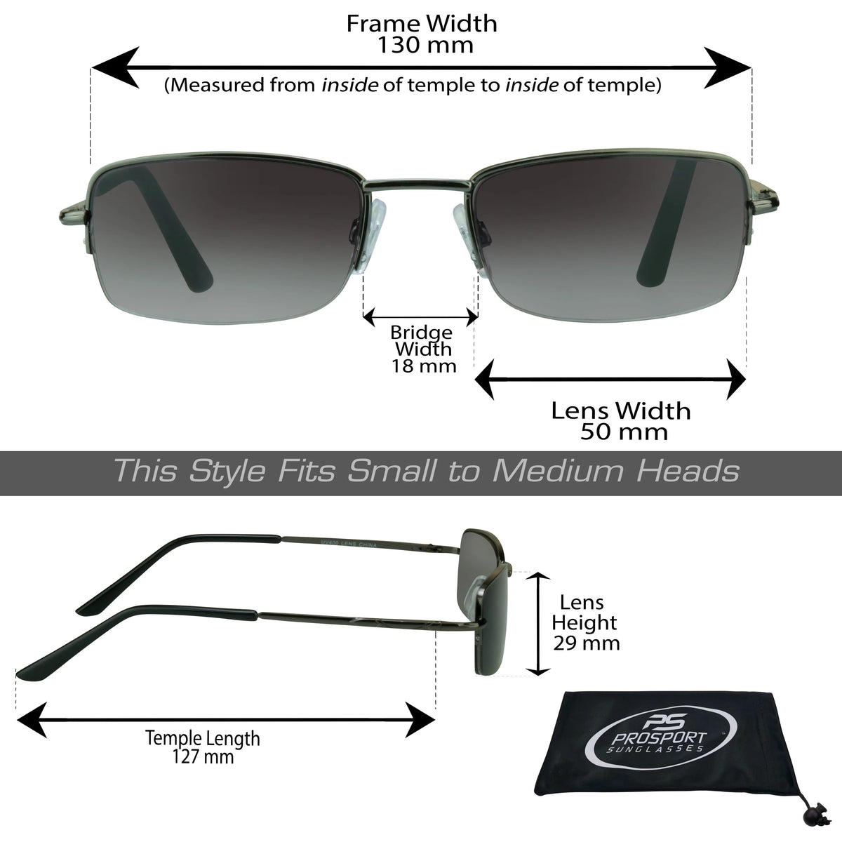 Gunmetal & Gold Square Reading Sunglass U62872