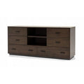 Walnut Six Drawer Double Dresser E592