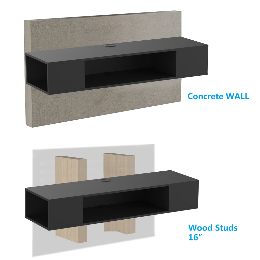 Wall Mounted TV Media Console Floating Desk Storage Hutch H6770