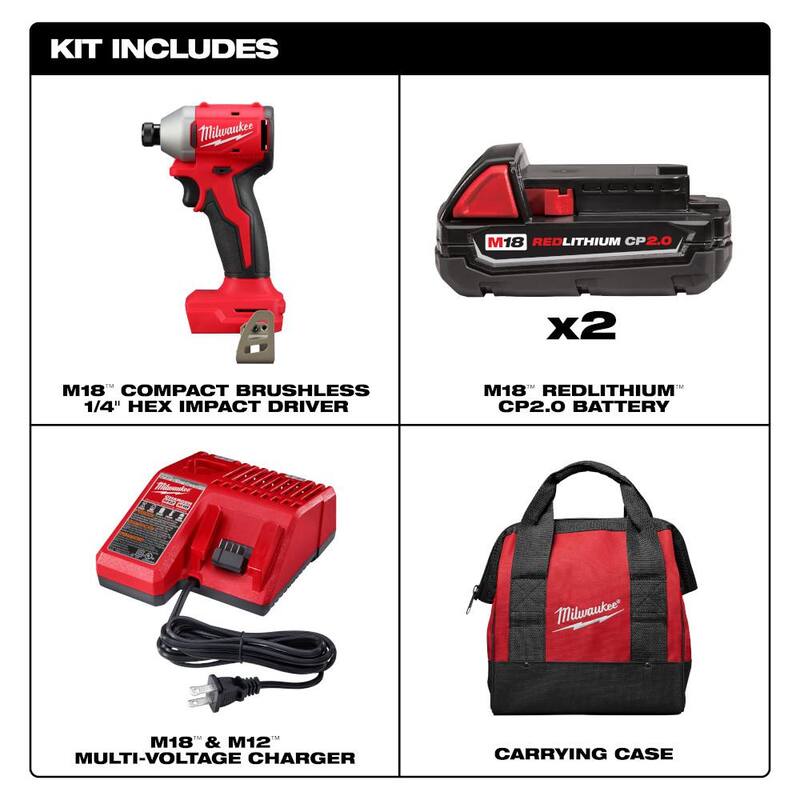 18-Volt Lithium-Ion Brushless Cordless 1/4 in. Impact Driver Kit with Wet/Dry Vacuum D21919